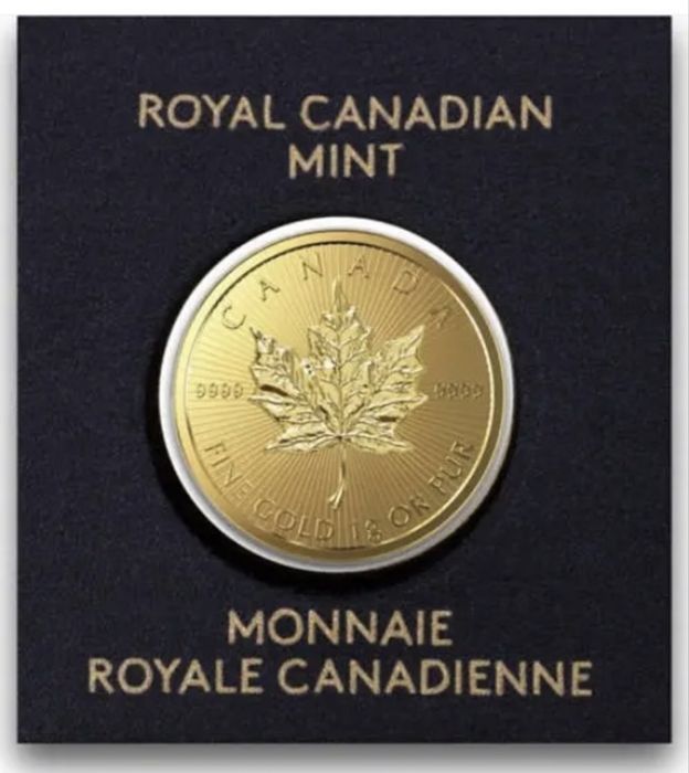 золота монета 1 грам - Canadian Maple Leaf 9999