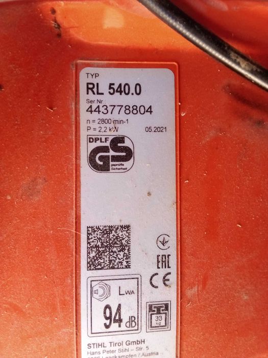 Stihl rl 540 wertykulator z papierami