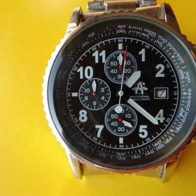 Relogio Cronografo Astroavia Edelstahl 316L; 5 Bar usado;pulseira aço