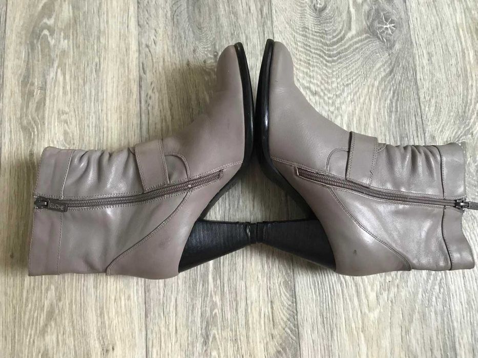 Полу сапоги теплые ботильоны Elche ботинки кожа ст.25см