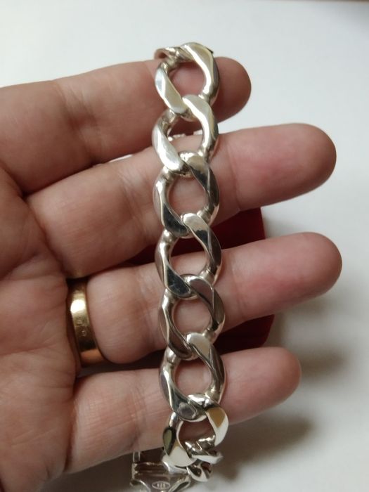 Srebrna bransoletka spot pancerka srebro 925 długość 25cm