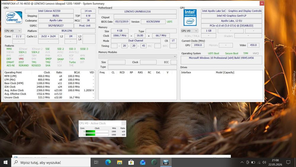 TANIO Lenovo IdeaPad 120S Intel/4GB/SSD eMMC/Bateria OK