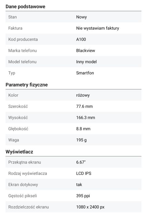 Smartfon Blackview A100 6/128GB 4G