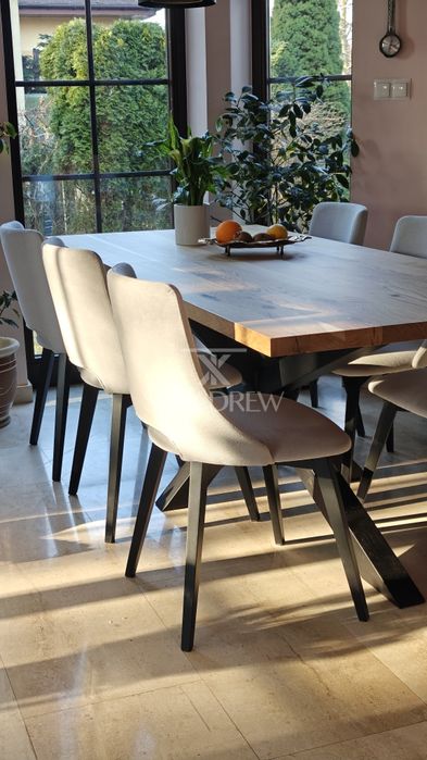 Stół loftowy stolik drewniany dębowy loft rozkładane blat lite drewno