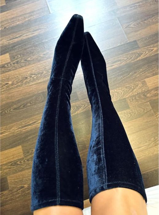 Сапоги 26 +- устілка чоботи велюрові бархатні панчохи marks & spencer