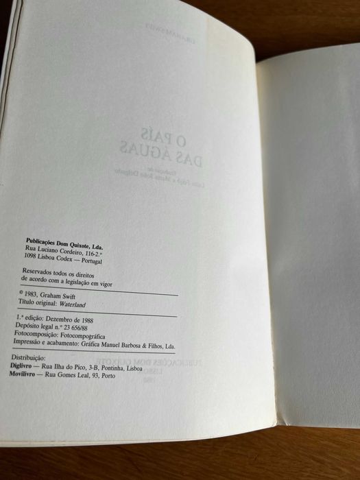 O PAÍS DAS ÁGUAS     Graham Swift