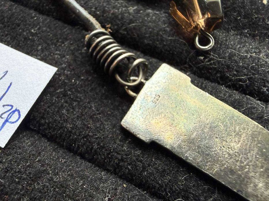 Кольє чокер кулони на шнурках - срібло