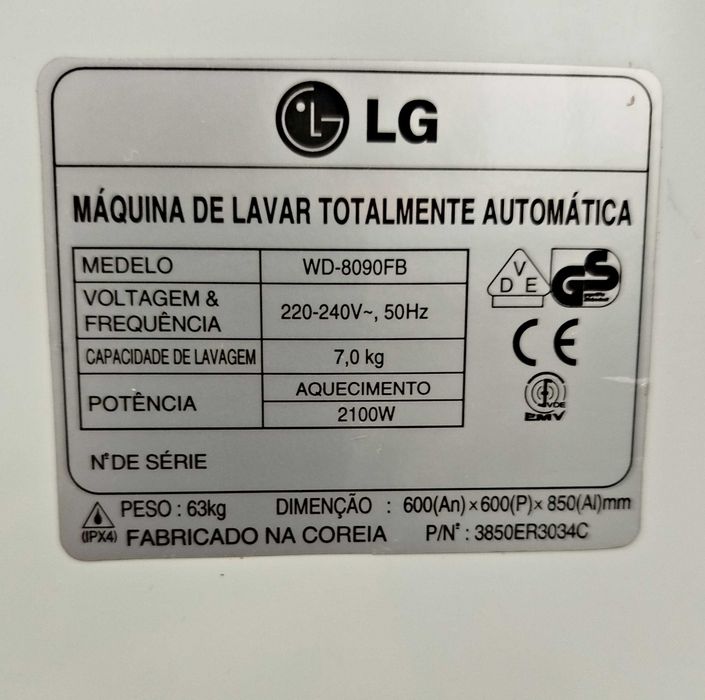 Cuba + Tambor, máquina lavar LG