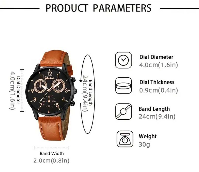 Zegarek Męski + 3 Bransoletki Idealny Prezent