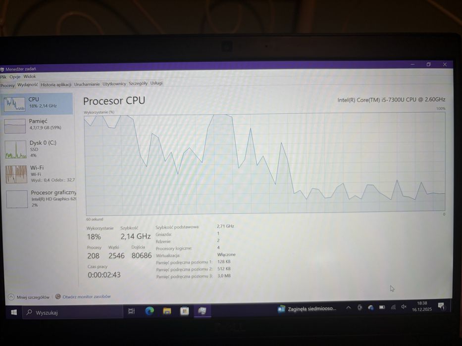 Laptop Dell Lattitude 7390 dotykowy