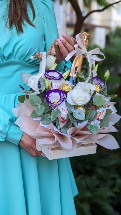 Солодкий букет із цукерок. Жіночий та чоловічий смачний подарук Київ