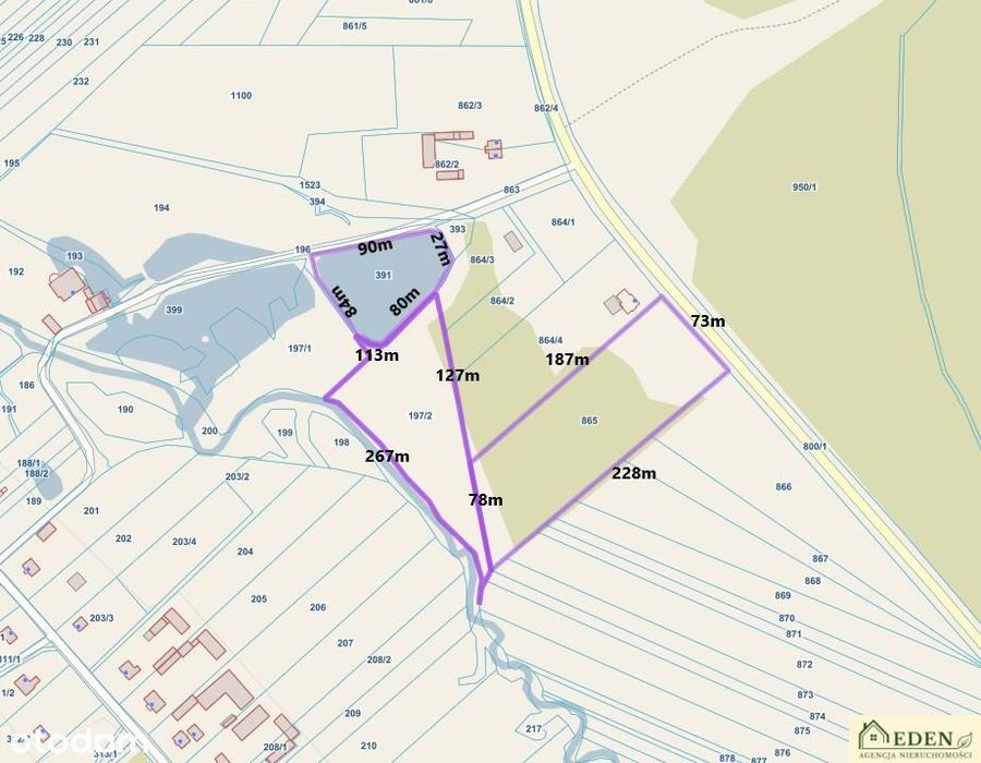 Działki inwestycyjne przy DW803ze stawem Zgórznica - Widok 2
