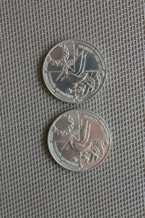 02 Moedas comemorativas 100$00 níquel 1990 Naveg. Astron. BELA/SOB