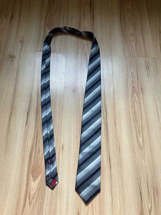 Szary krawat handmade Olymp, 100% JEDWAB