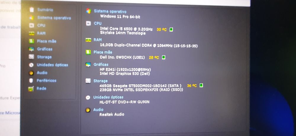 Pç/Torre DELL 3050 6ªG|i5.6500-3.2G|16G|HDMI|NVMe256+HD500|Wifi+BT|W11