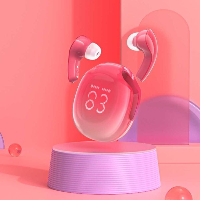 Безпровідна гарнітура Acefast T9 Crystal Air, Pomelo Red