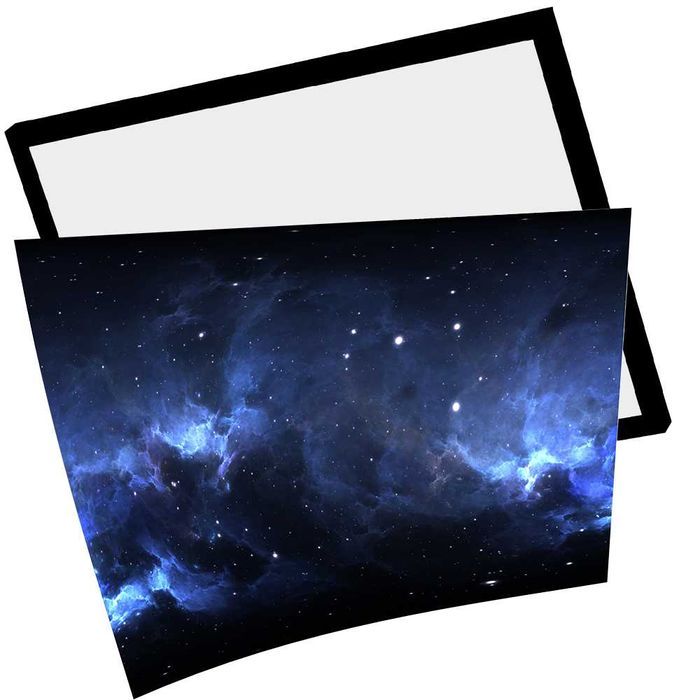 OBRAZ LED Granatowa Galaktyka ramka czarna ELEGANCE SLIM 40x60