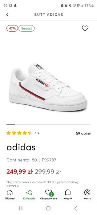 Buty adidas białe rozmiar 36 2/3 na komunie