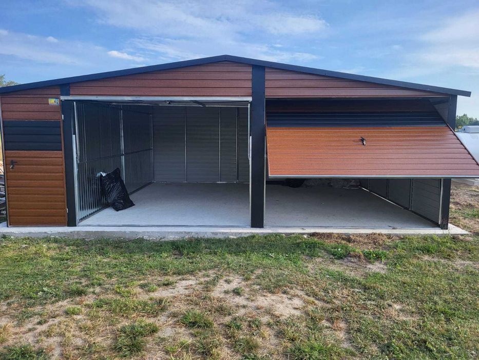 Garaż Blaszany Blaszak drewnopodobny