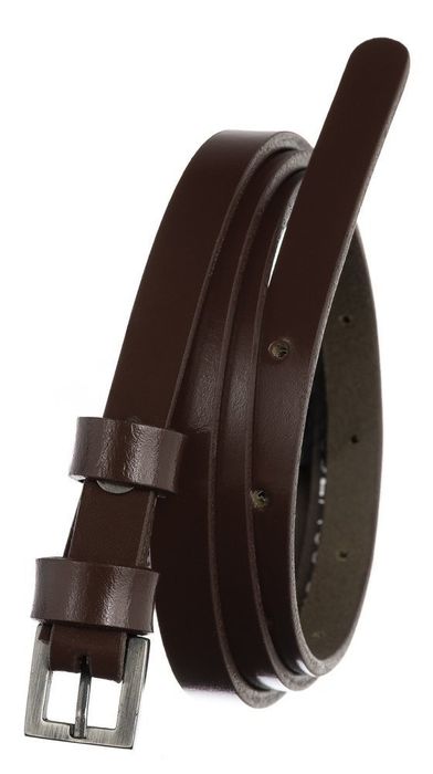 wąski, skórzany pasek damski ze sprzączką, do sukienki - rovicky