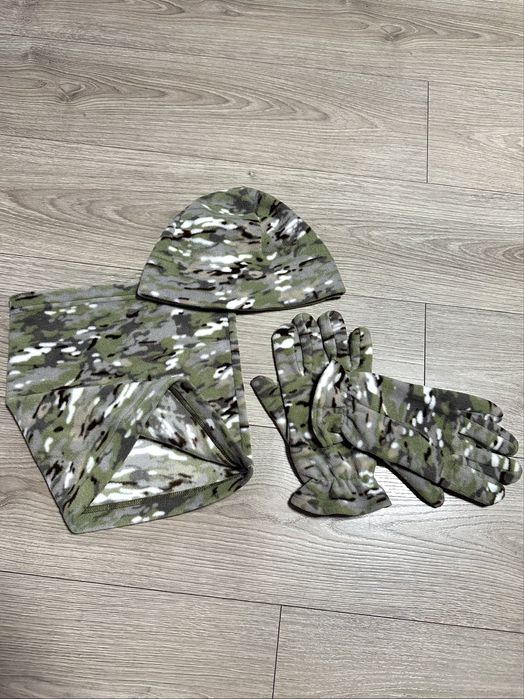 Флісовий, військовий комплект: рукавички, шапочка, хомут/бафф (Unisex)
