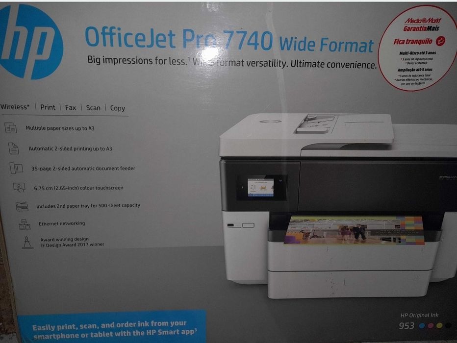 Impressora HP OfficeJet Pro 7740 (A3) a parte digitalizar não funciona
