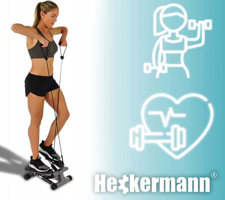 Тренажер степпер с эспандером и Led монитором HECKERMANN 100 кг Польша