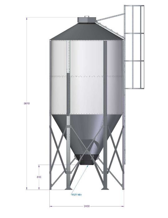 Silos lejowy paszowy CKM 13,7 m3, producent PL, złożony, od ręki