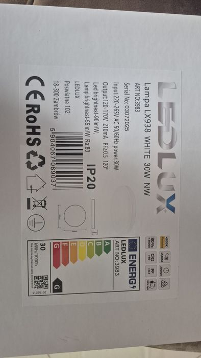 Lampa LC938 white 30 W