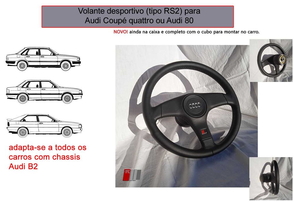 Volante esportivo para Audi Coupe QUATTRO, Audi 80 (B2)