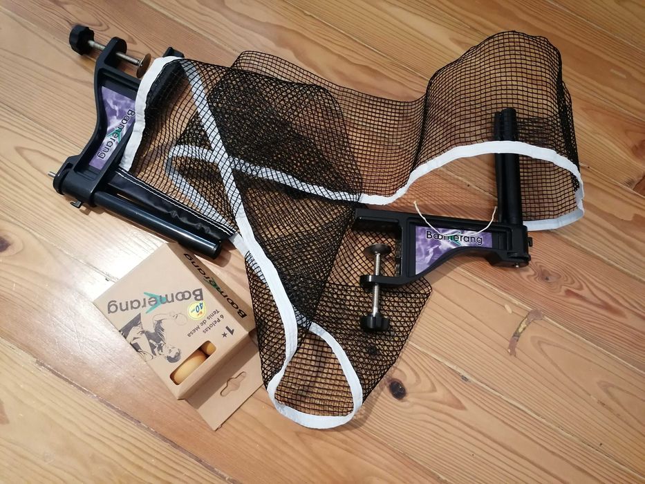 6 bolas de ping pong e rede Boomerang - Ténis de mesa