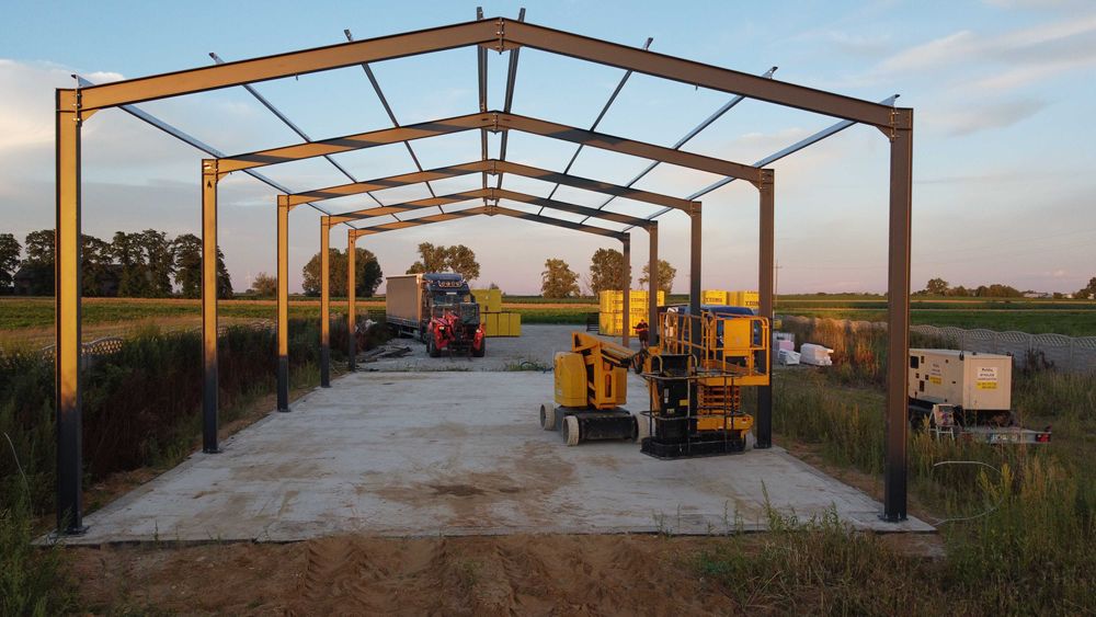 Konstrukcja hali 12x20, Konstrukcje ocynkowana, Hale stalowe, Promocja