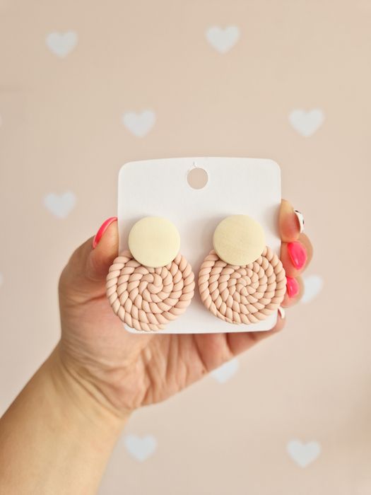 Kolczyki damskie plecione boho na lato nowe