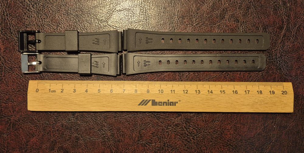 2x czarny pasek silikonowy do zegarka 16mm