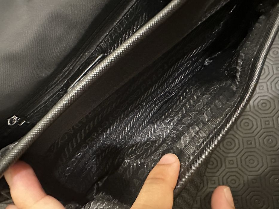 Re-nylon  leather shoulder bag