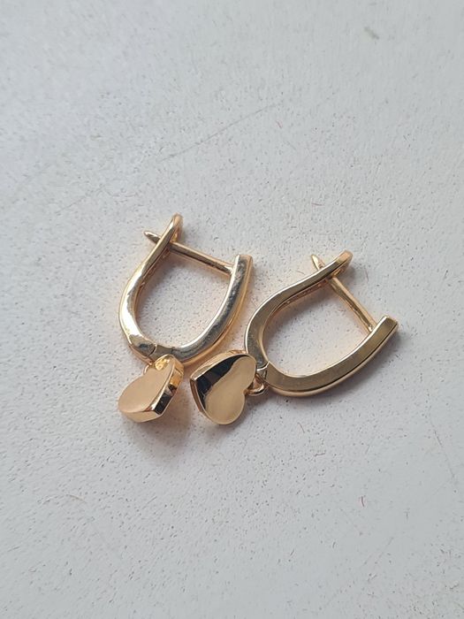 Серьги подвески сердечки