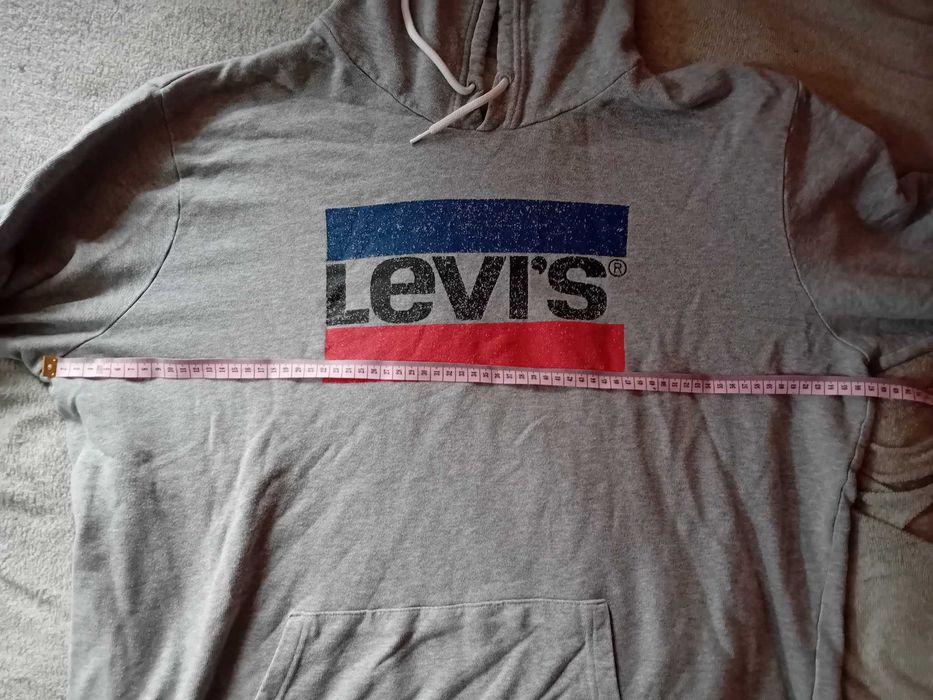 Oryginalna szara bluza z kapturem LEVI'S Graphic Hoodie XL kangurka