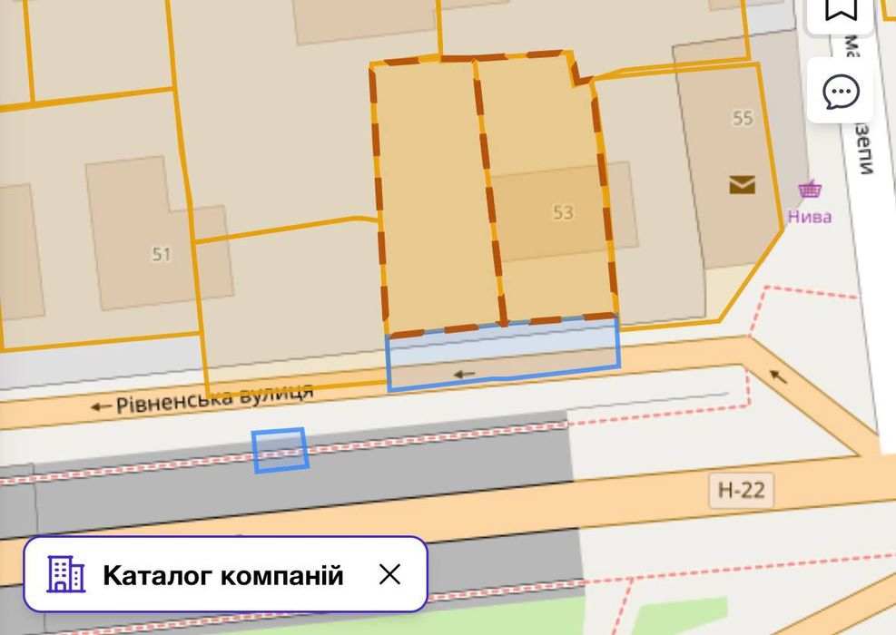 Земельна ділянка вул. Рівненська Луцьк