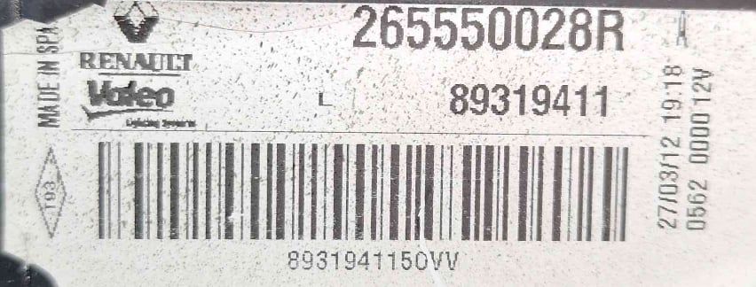 Farolim da Mala Esquerdo 265550028R - RENAULT MEGANE III Hatchback