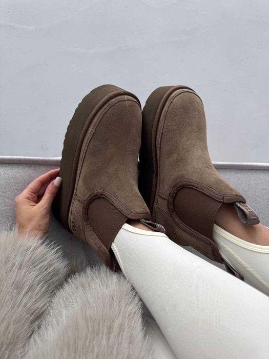 Уггі UGG Neumel Chelsea Platform Brown premium натуральні матеріали