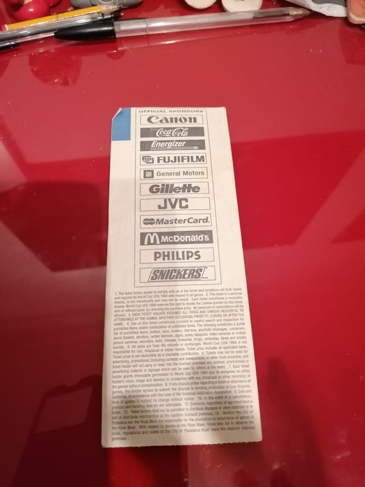 Bilhetes do mundial usa 94