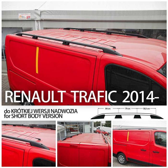 Relingi dachowe Opel Vivaro Renault Trafic krótki short belki na dach