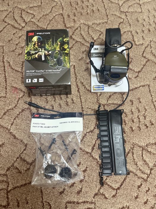 Активні навушники 3m Peltor ComTac VI (6) NIB з мікрофоном, кріплення на шолом