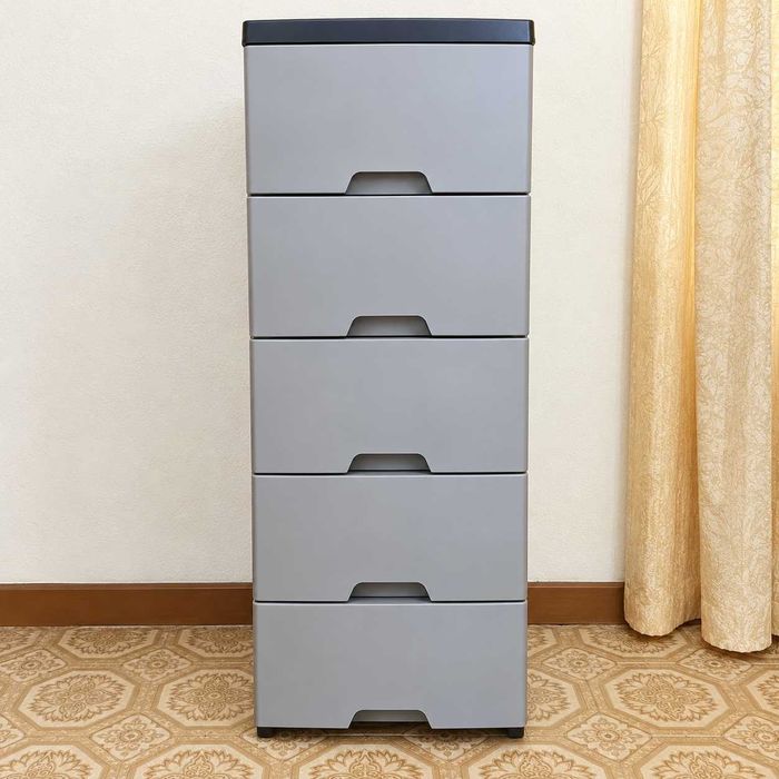 Комод New R-Plastic чорно-сірий ротанг, 1–10 ящиків для зберігання речей / Пластиковий органайзер для одягу та дому