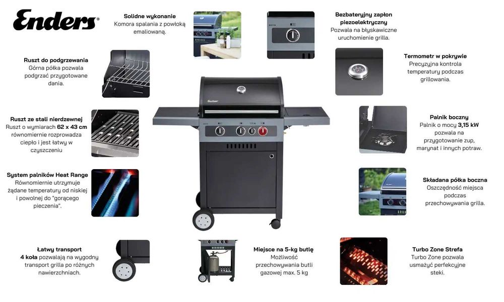 Grill gazowy Enders Boston Black 3 K Turbo