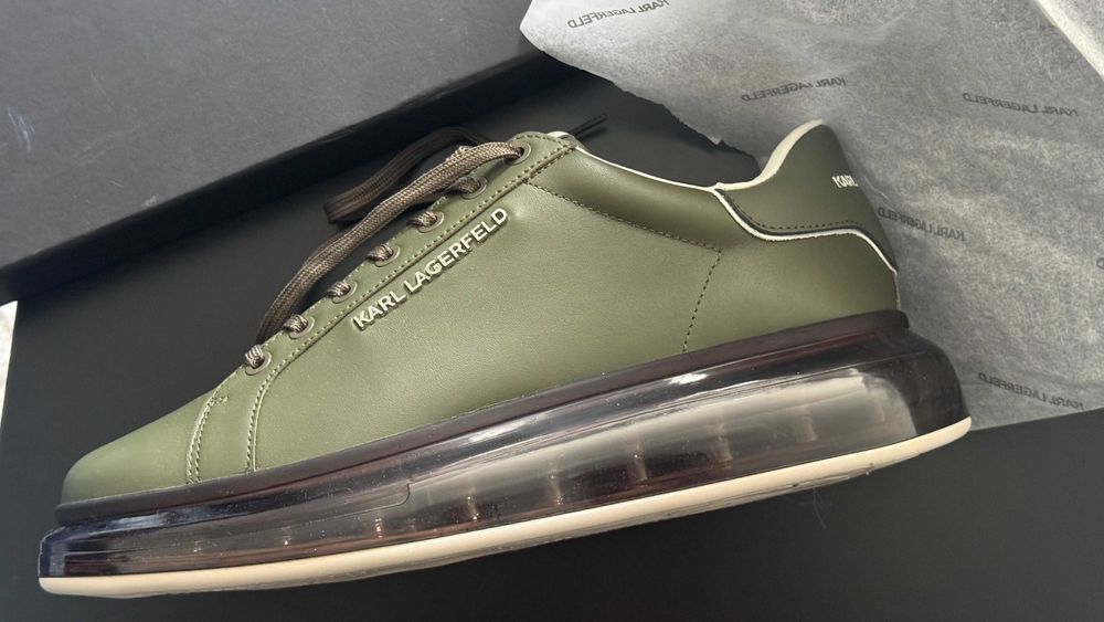 Шкіряні чоловічі кросівки Karl Lagerfeld Kapri Kushion Combat з прозорою підошвою