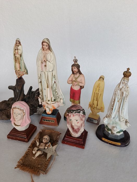 Lote de 7 quadros Religiosos antigos vintage - última ceia, Anjo da Guarda ,Fátima