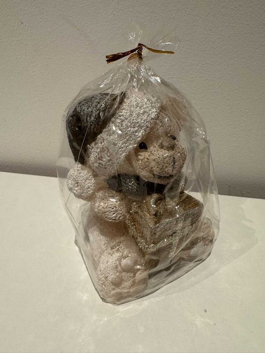 Świeczka zimowy miś nowa