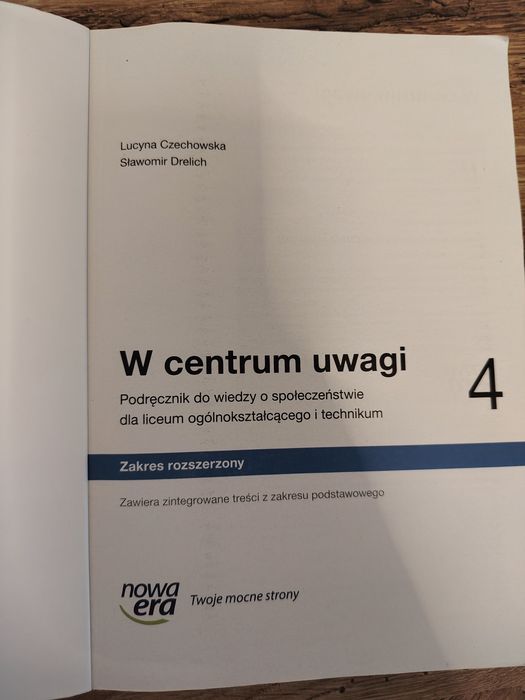 Podręcznik WOS , W centrum uwagi 4 edycja 2024 , zakres rozszerzony
