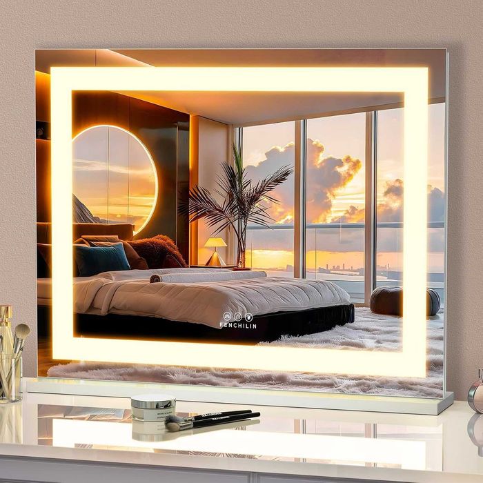 Lusterko do Makijażu FENCHILIN LED RGB 58x46 cm Dotykowe Ścienne